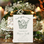 Von der Marktreife gezeichnet grünes Brautparty Einladung