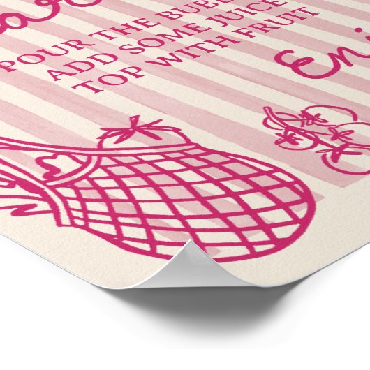 Von der Marktreife gezogenes Brautparty Mimosa Bar Poster (Ecke)