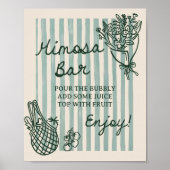 Von der Marktreife gezogenes Brautparty Mimosa Bar Poster (Vorne)