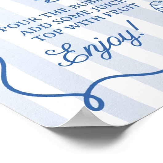 Von der Marktreife gezogenes Brautparty Mimosa Bar Poster (Ecke)