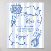Von der Marktreife gezogenes Brautparty Mimosa Bar Poster (Vorne)