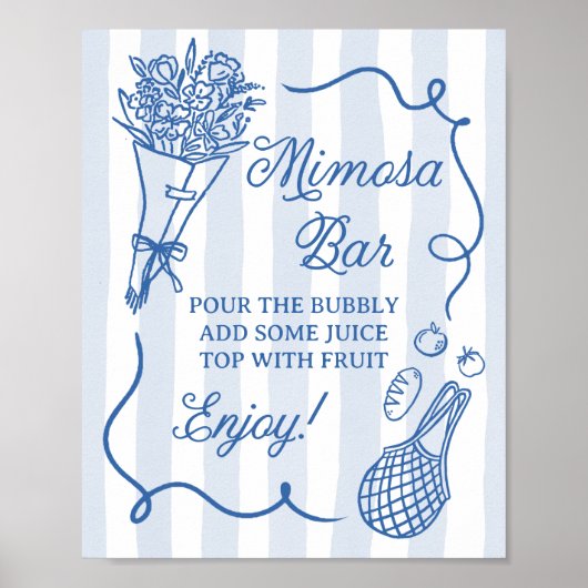 Von der Marktreife gezogenes Brautparty Mimosa Bar Poster (Vorne)