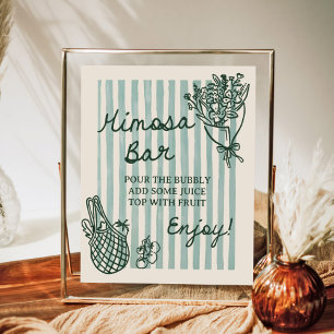 Von der Marktreife gezogenes Brautparty Mimosa Bar Poster