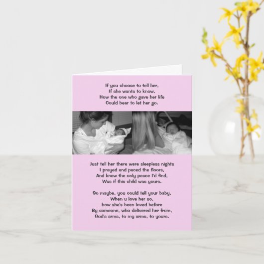 Von der Mutter zur Adoptivmutter Karte (Gelbe Blume)