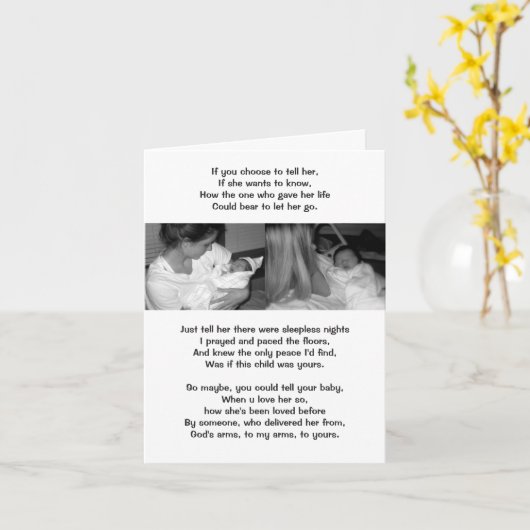 Von der Mutter zur Adoptivmutter Karte (Gelbe Blume)