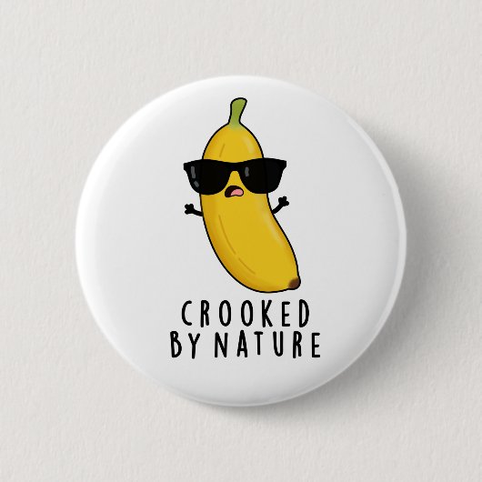 Von der Natur gekrönter Bananenpun Button (Vorderseite)