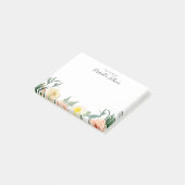 Von der Rezeption aus sind die Blume in rosa, rosa Post-it Klebezettel (angewinkelt)