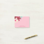 Von der Rezeption des rosafarbenen Bouquets Post-it Klebezettel (Auf Schreibtisch)