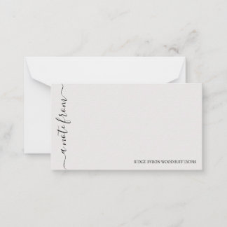 Von der Rezeption einfache Elegante Notecard Mitteilungskarte