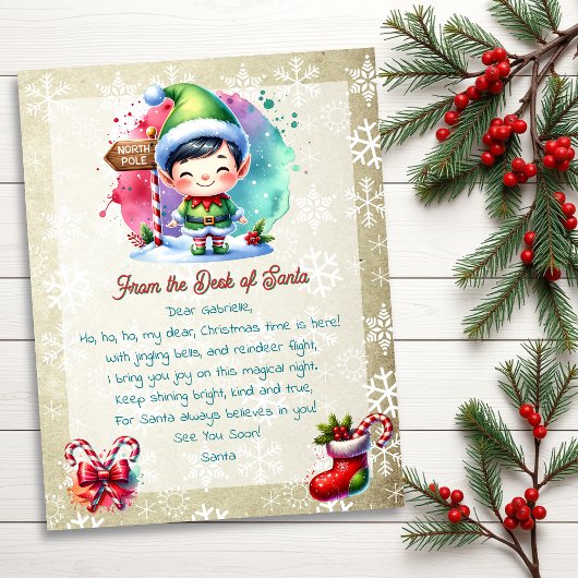 Von der Rezeption Santa für Kinder | Anime Boy Elf