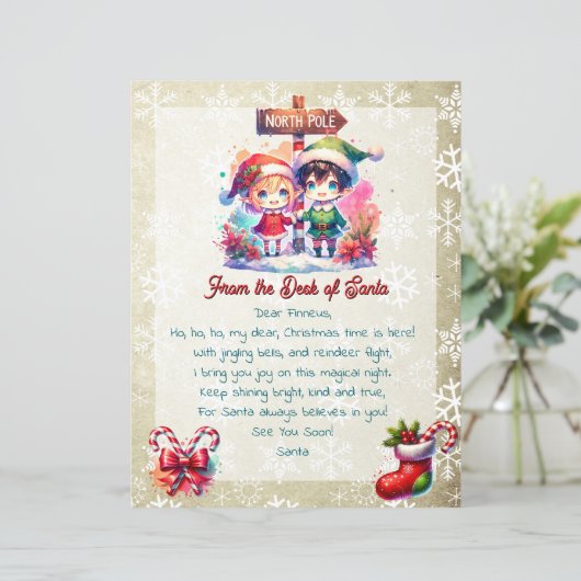 Von der Rezeption Santa für Kinder | Anime Elf (Stehend Vorderseite)