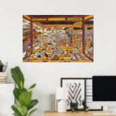 Von der Ryōgoku-Brücke Cooler Abend Poster (Heimbüro)