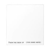 "Von der Schreibfläche" des Memos Notizblock (Vorderseite)