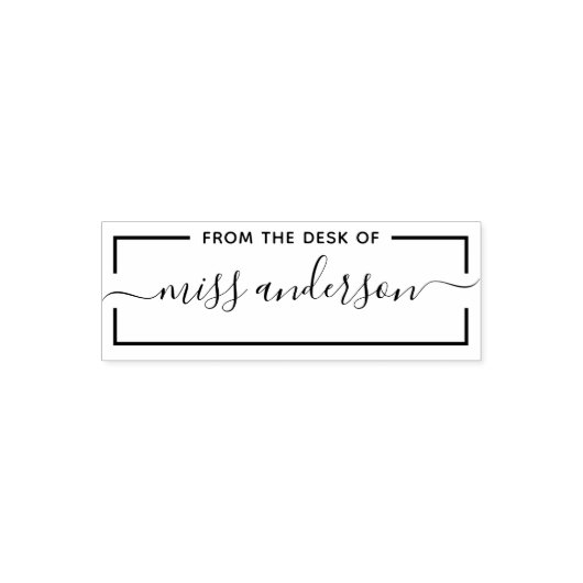 Von der Schreibfläche des Schreibtischs des Lehrer Permastempel (Design)