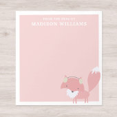 Von der Schreibtisch aus Name Pink Winter Fox Notizblock
