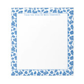 Von der Schreibtisch aus Preppy Blue & White Anima Notizblock (Vorderseite)