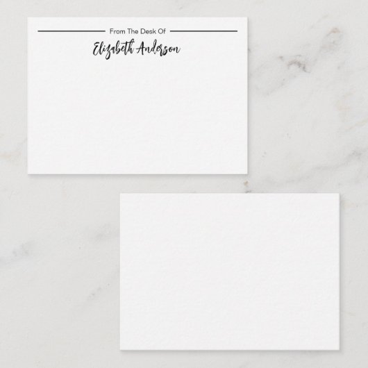 Von der Schreibtisch mit elegantem Skriptnamen Mitteilungskarte (Vorne/Hinten)