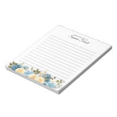 Von der Schreibtisch mit Namen Watercolor Blue Flo Notizblock (Rotiert)