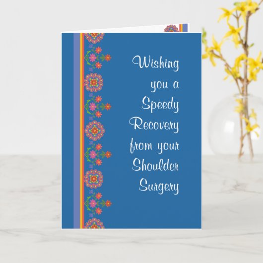 Von der Schulter-Operation Rangoli Border Blue pro Karte (Gelbe Blume)