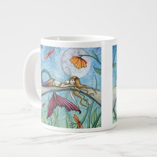 Von der Seepromenade Mermaid Dragonfly Art Jumbo-Tasse (Vorderseite Links)