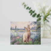 Von der Seine - Creme Sphynx Katze Postkarte (Stehend Vorderseite)