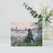Von der Seine - flach überzogener Retriever Postkarte (Stehend Vorderseite)