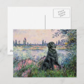 Von der Seine - flach überzogener Retriever Postkarte (Vorne/Hinten)