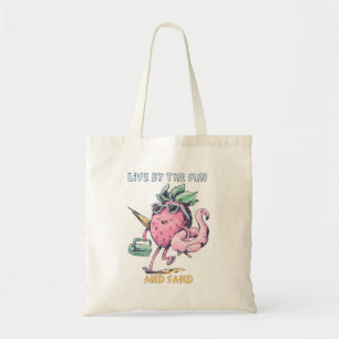 Von der Sonne und dem Sand leben - Ananas am Stran Tragetasche