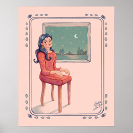 Von der Surreal-hängenden Tapisserie des Fensters  Poster