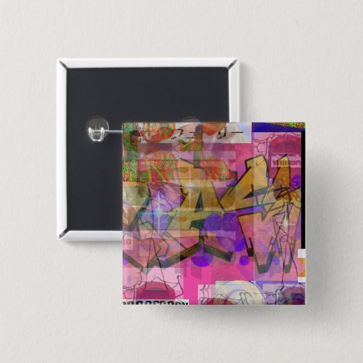 Von der Täuschungsliga "Neo-Graffiti" Button (Vorne & Hinten)