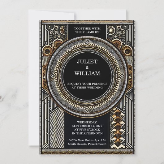 Von der traditionellen Hochzeit Afrikas Ghana Brow Einladung (Vorderseite)