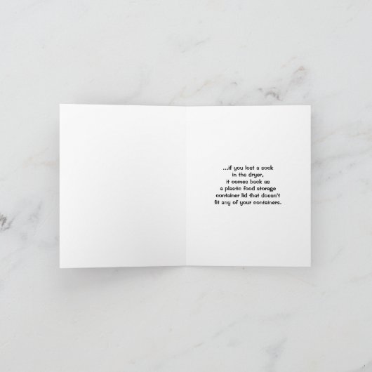 Von der verlorenen Socke zur Kunststoffledertafel Karte (Innenseite)