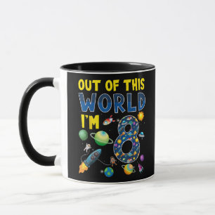 Von dieser Welt bin ich 8 Weltraumrakete Geburtsta Tasse