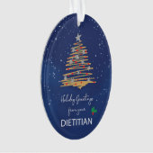 Von Dietitian Weihnachtsbaum auf Navy anpassbar Ornament (Vorderseite)