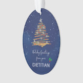 Von Dietitian Weihnachtsbaum auf Navy anpassbar Ornament (Vorderseite)