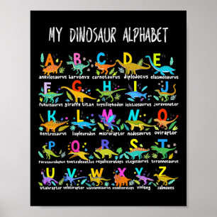 von Dinosauriern Alphabet Abc zurück zur Schule St Poster