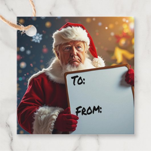 Von Donald Trump zum Weihnachtsmann Geschenkanhänger (Vorderseite)