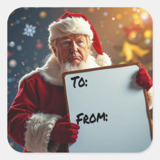 Von Donald Trump zum Weihnachtsmann Quadratischer Aufkleber