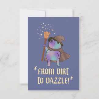 Von Dreck zu Glanz Lustiger Zauberfrosch Hexenhut  Dankeskarte