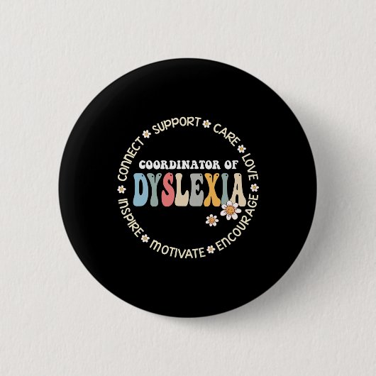 von Dyslexie Squad Awareness Month Lehrer Button (Vorderseite)