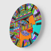 Von EDDArt gezeichnet - Pharao 1 Große Wanduhr (Winkel)