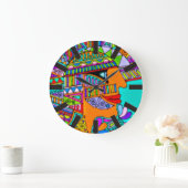 Von EDDArt gezeichnet - Pharao 1 Große Wanduhr (Zuhause)