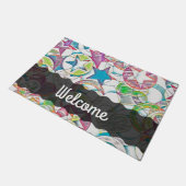 Von EDDArt handgezeichnet - Sterne und Herzen 1 Fußmatte (Schrägansicht)