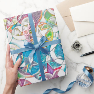 Von EDDArt handgezeichnet - Sterne und Herzen 1 Geschenkpapier