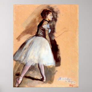 Von Edgar Degas Stehender Tänzer, Vintage Ballettk Poster