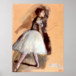 Von Edgar Degas Stehender Tänzer, Vintage Ballettk Poster