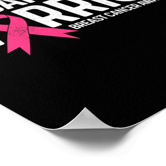 von einem Brustkrebs-Shirt eines Kriegers, rosa Sc Poster (Ecke)