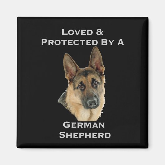 Von einem deutschen Hirten geliebt und geschützt Magnet (Vorne)