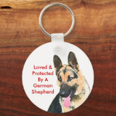 Von einem deutschen Hirten geliebt und geschützt Schlüsselanhänger (Vorderseite)