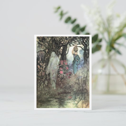 Von einem Geist gebürstet von Warwick Goble Postkarte (Stehend Vorderseite)